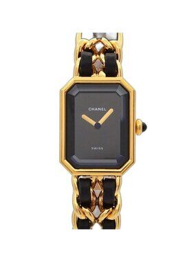 Chanel Premiere L Vintage Watch Black Gold